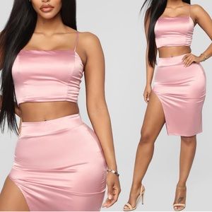 Satin Skirt Set